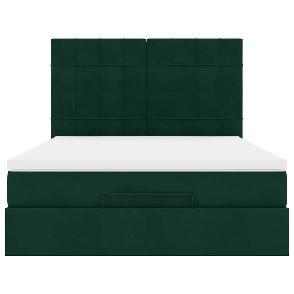 Struttura Letto Pouf con Materassi 140x190 cm in Velluto