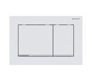 PLACCA DI COMANDO 2 TASTI OMEGA 20 SQUADRATA- Bianco opa bordoinf Cromo luc.- GEBERIT- pezzi 1