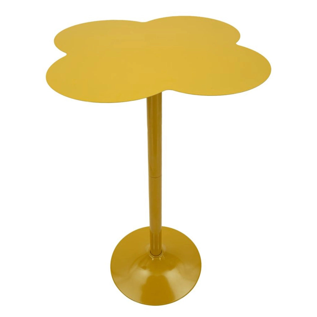 Tavolino alto Clox in metallo color senape
