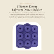 Forma per donut in silicone - resistente al lavastoviglie - BPA libero - flessibile - blu reale - forma a donut