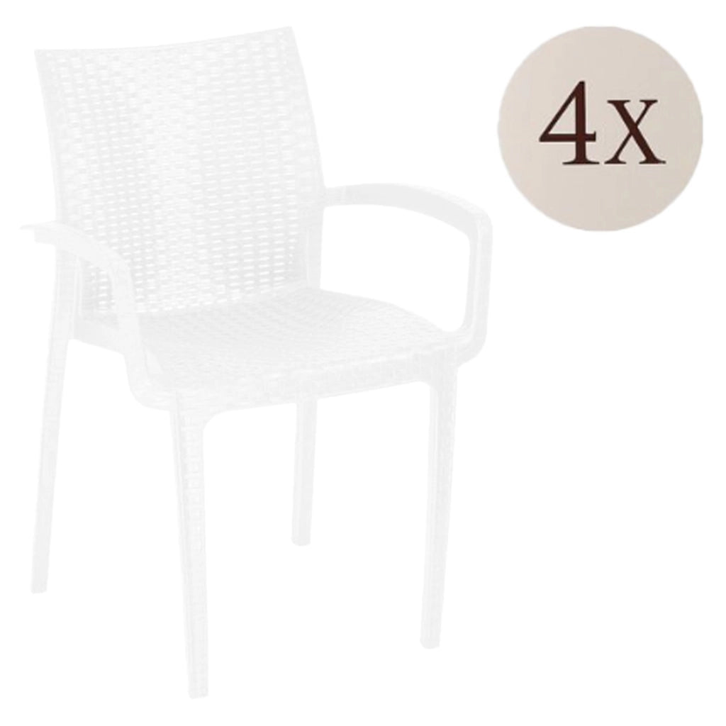 Buono, set di Sedie 4 Sedie Made in Italy, Bianco
