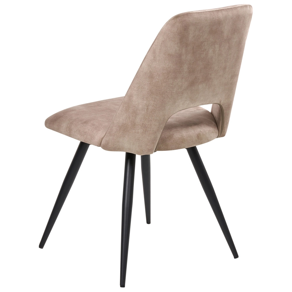 Set di 2 sedie da pranzo in velluto beige con gambe in ferro nero girevoli a 180° moderne sedie imbottite