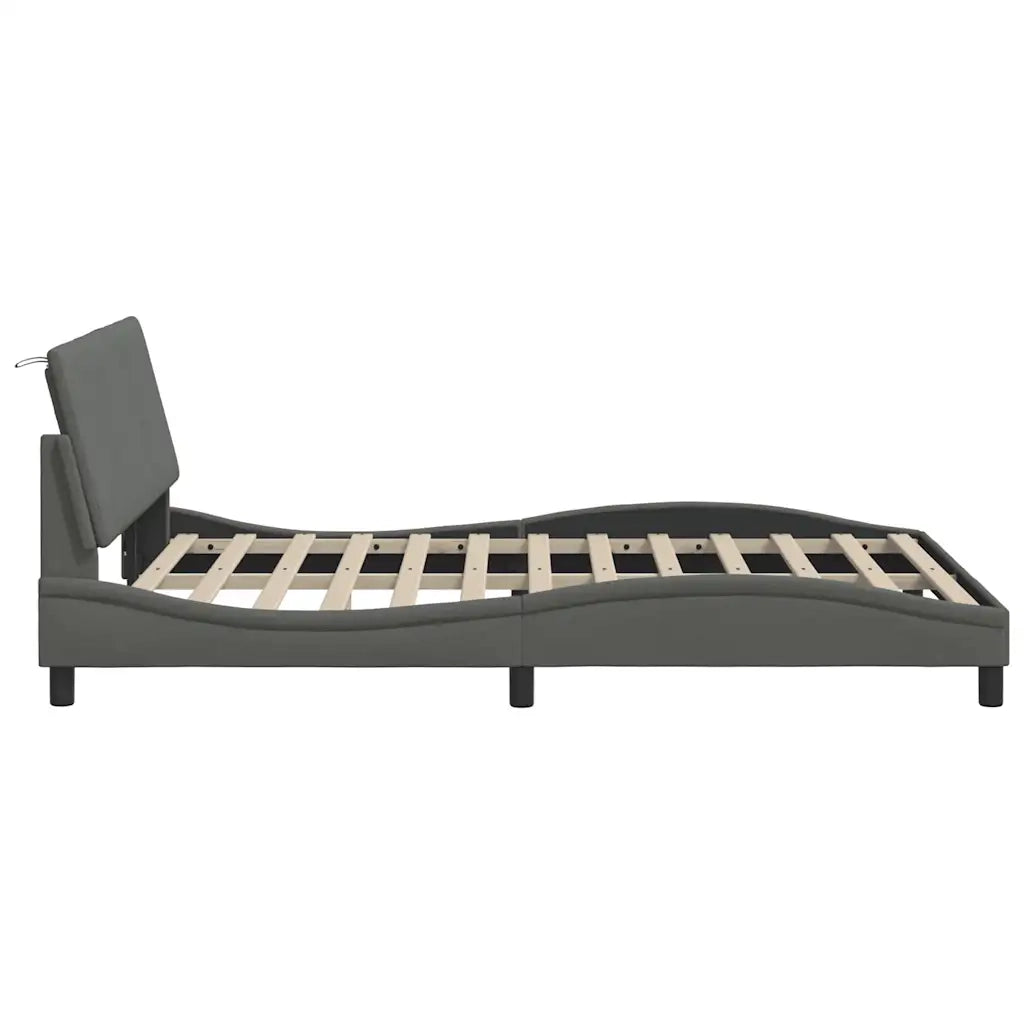 Giroletto senza Materasso Hanko Grigio Scuro 140x190 cm Tessuto 3310385