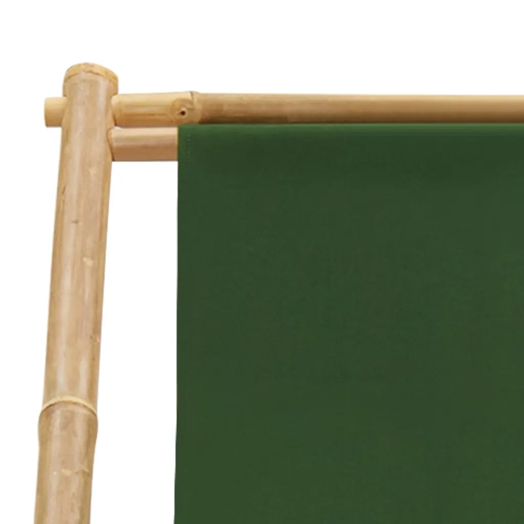 Sedia a Sdraio in BambÃ¹ e Tela Verde cod mxl 8878