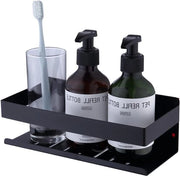 Plank per doccia autofissante senza foratura 23cm/9in acciaio inossidabile SUS304 finitura nera opaca H91107-23MB