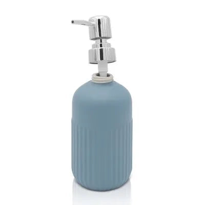 Accessori bagno da appoggio in set 3 pezzi in ceramica colore turchese cobalto Cup