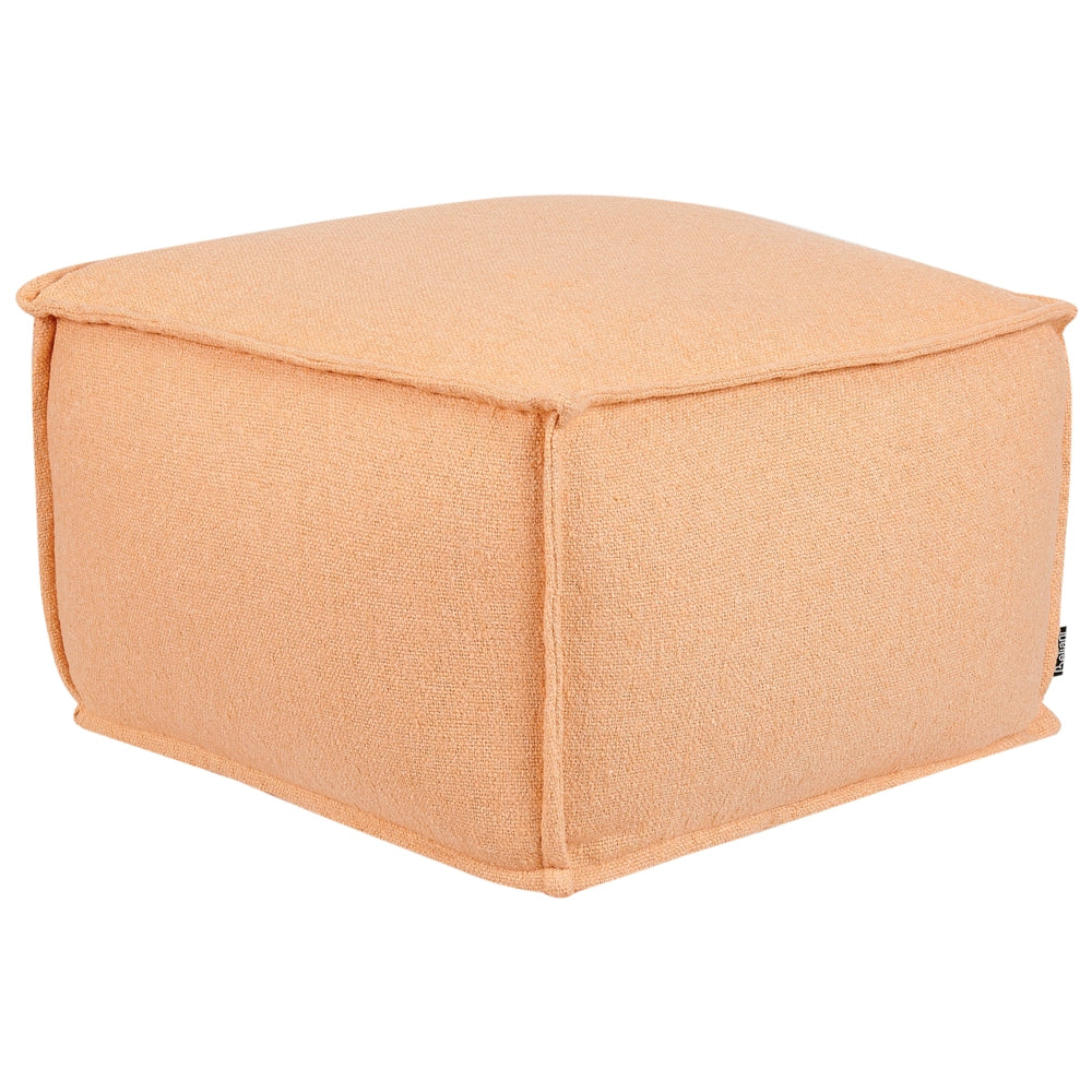 Pouf in cotone arancione imbottito con EPS di forma quadrata 50 x 50 cm poggiapiedi soggiorno accessorio per la casa