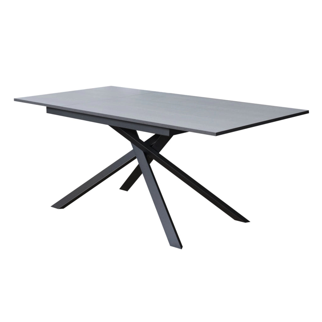 Tavolo Allungabile 160-220x90x74 cm Ganty piano Cemento bordo Antracite