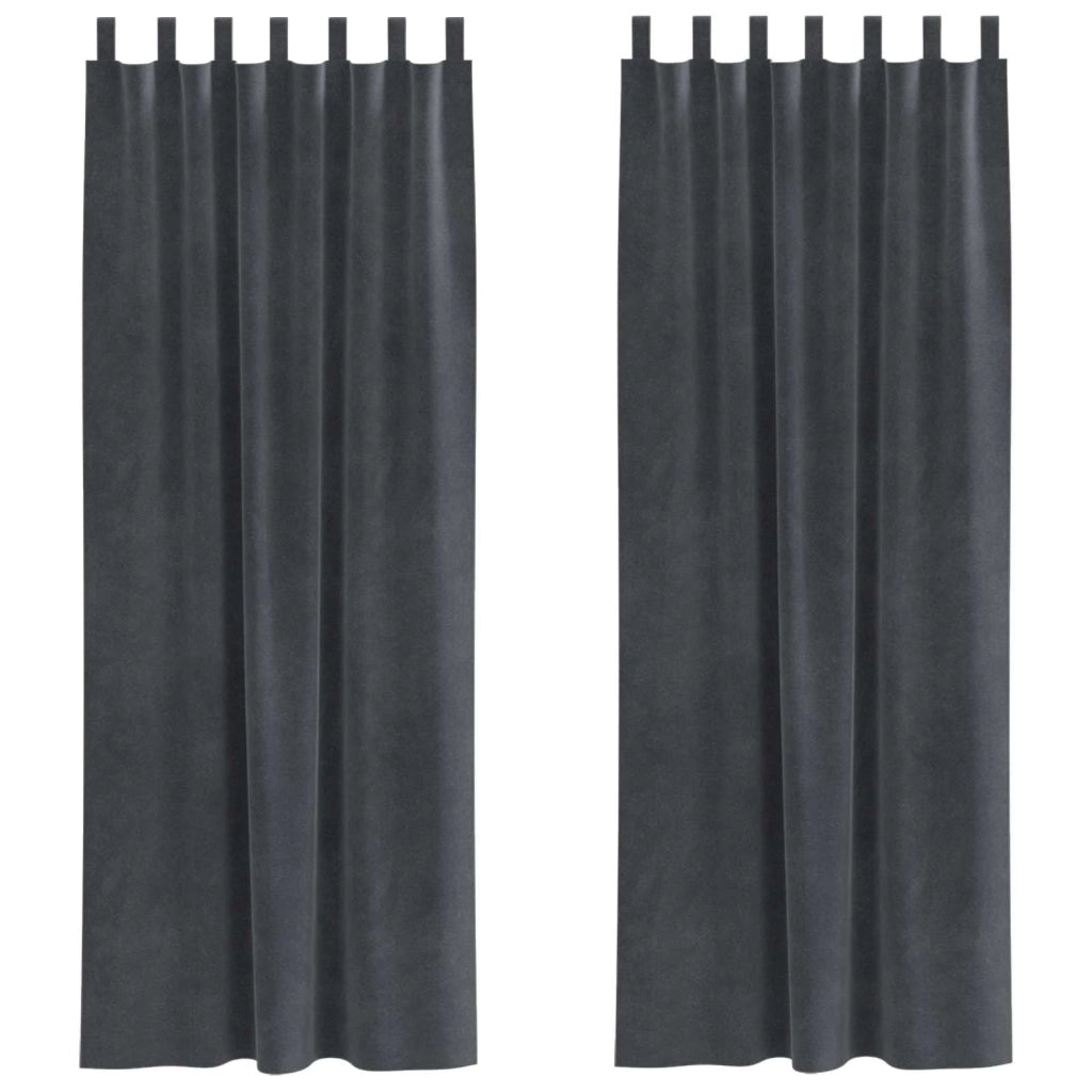 Tende Oscuranti | Tende Blackout 2 pz Grigio chiaro 140 x 260 cm Velluto