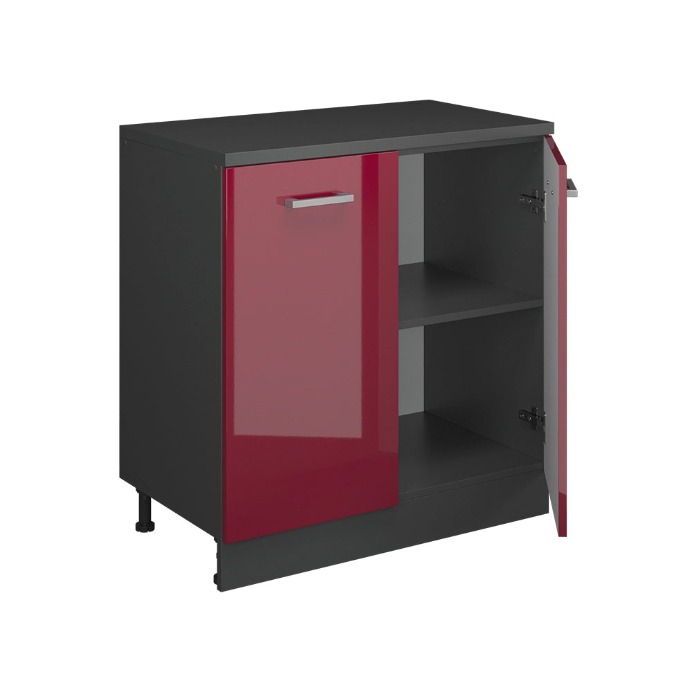 Mobile per mansarda Rion Rosso lucido/Antracite 80 x 83.8 cm senza inclinazione con 2 ante Vicco