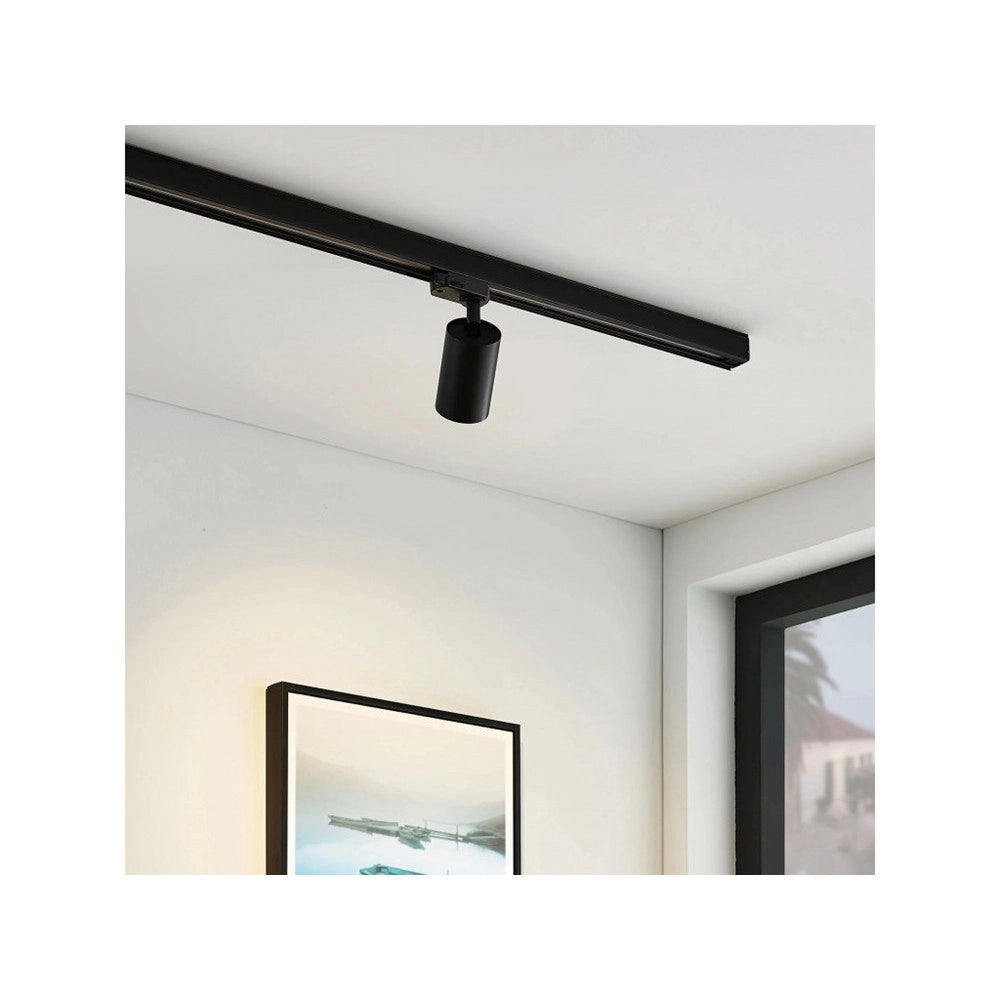 Trade Shop - Porta Faretto Lampadina Attacco Gu10 Per Binario Trifase Orientabile Faro Proiettore Gd18a - Nero