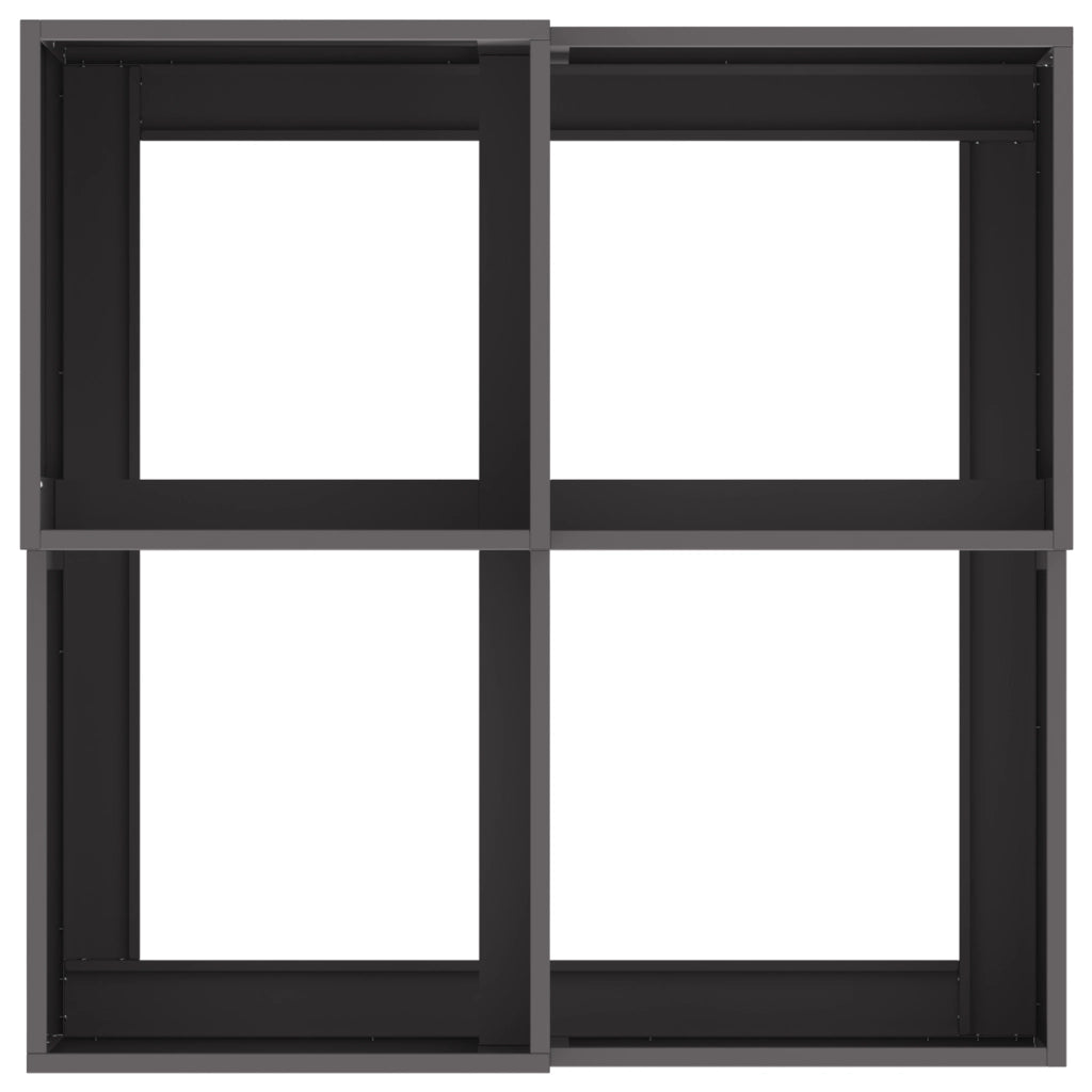 Fioriera da Giardino 100x100x48 cm Acciaio Nero