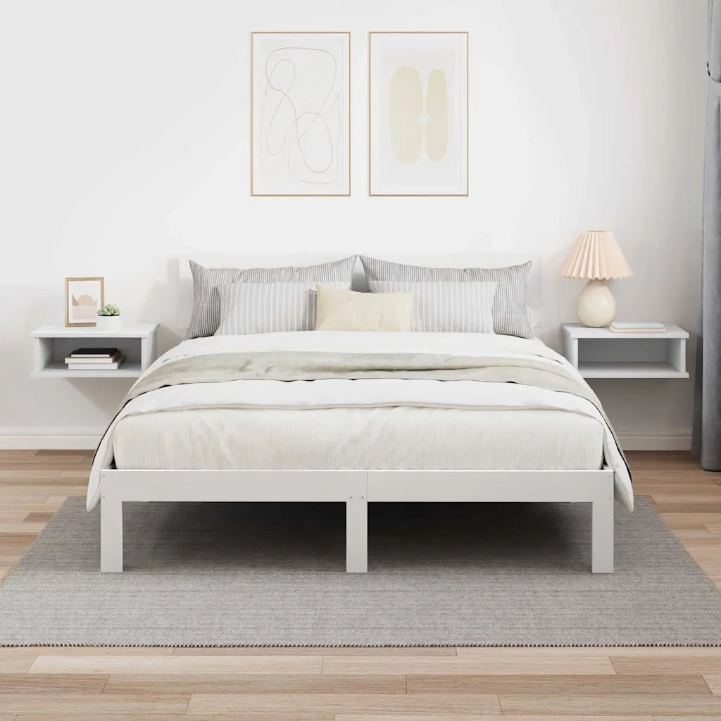 Set di 2 Comodini | Armadio da Notte | Mobiletto da notte Bianco 40 x 31 x 15 cm Legno multistrato