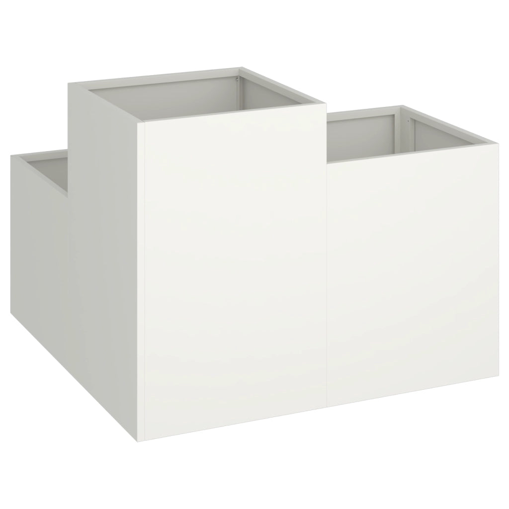 Fioriera da Giardino 80x80x60 cm Acciaio Bianco