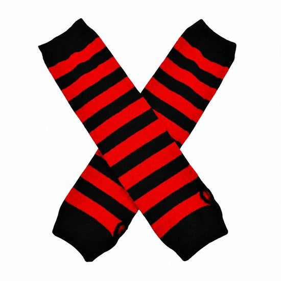 Manopole con aperture per dito - Disegno a strisce - Stile gotico/punk - Unico taglia - Materia leggero e flessibile - Ideali per feste e cosplay - Manopole per protezione contro le scottature
