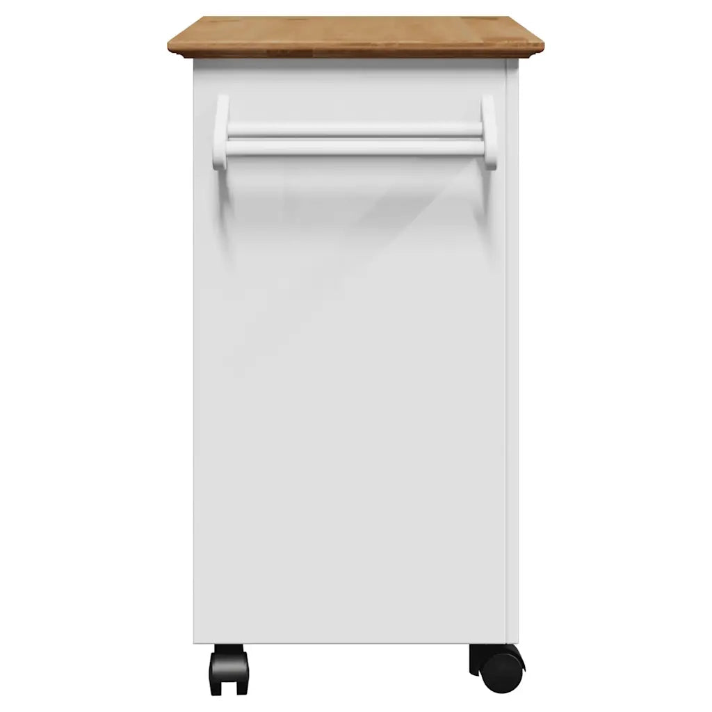 Carrello da Cucina BODO Bianco e Marrone 72x45x80 cm CFW6297705
