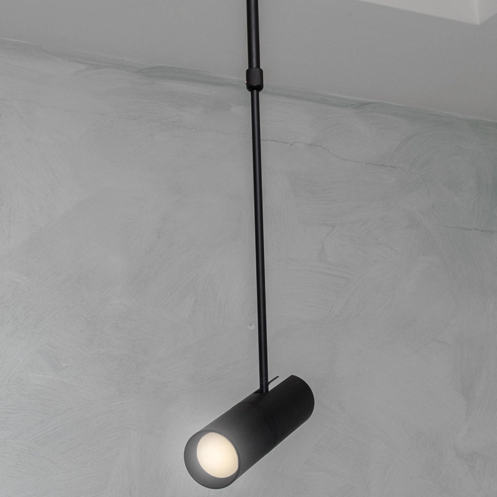 Faretto orientabile lampada sospensione moderna LED GU10 pendente telescopico luci tavolo bar vetrina sala espositiva 230V NERO