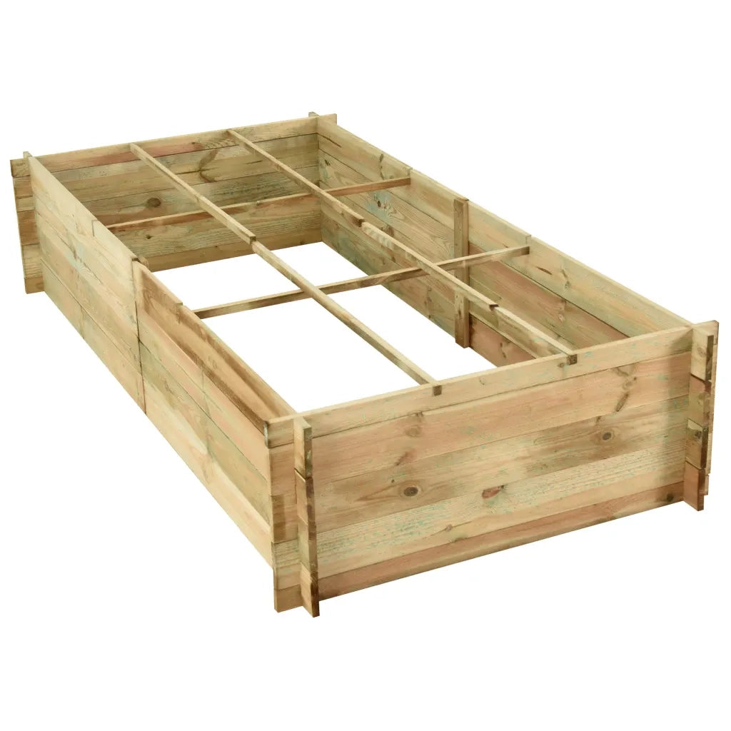 Fioriera Giardino Letto Vegetale in Legno di Pino 197x100x40cm 43345