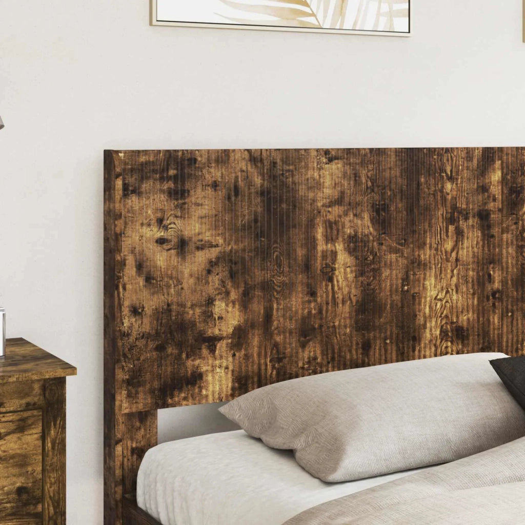 Struttura del letto con stoccaggio e testata Rovere Fumo