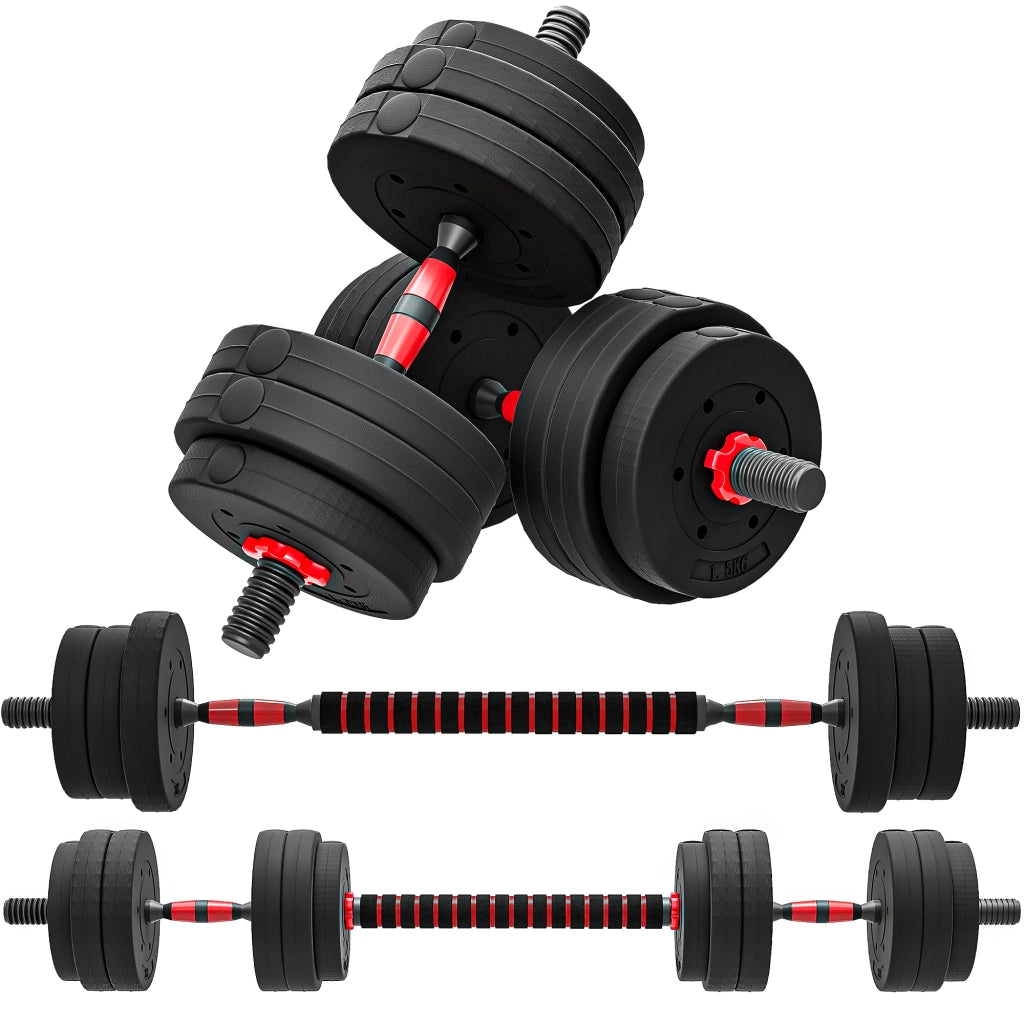 Kit manubri regolabili 2 in 1 ¨C zephmum ¨C 25 kg, 2 pezzi, HDPE Nero Rosso