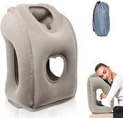 Cuscino di Supporto per Viaggi - Cuscino Inflato per Voli - Cuscino Portatile - Cuscino per Supporto del Capo e della Colonna Vertebrale - Ripiegabile per Auto e Casa - Cuscino da Viaggio
