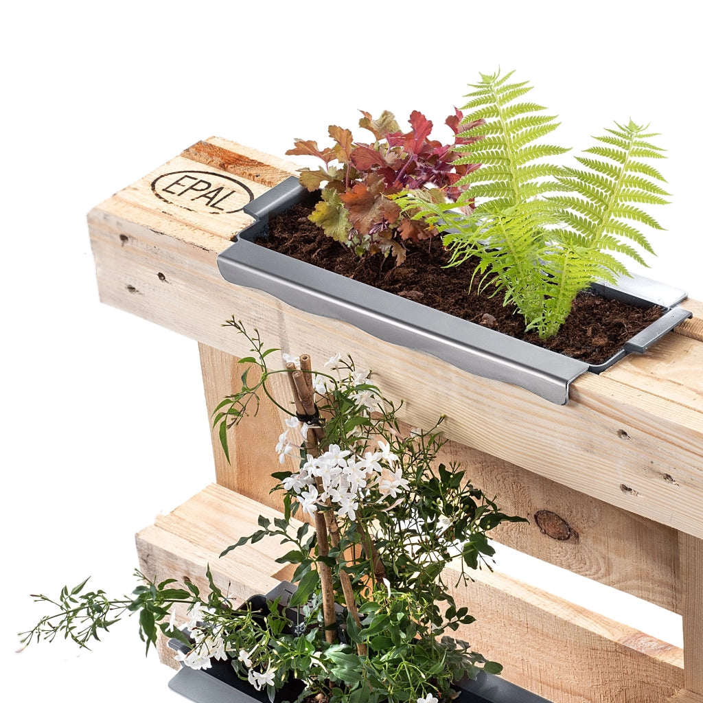 Vaso da fiori KADAX, vasi per Europallets, scatola da 40 cm, 12 pezzi