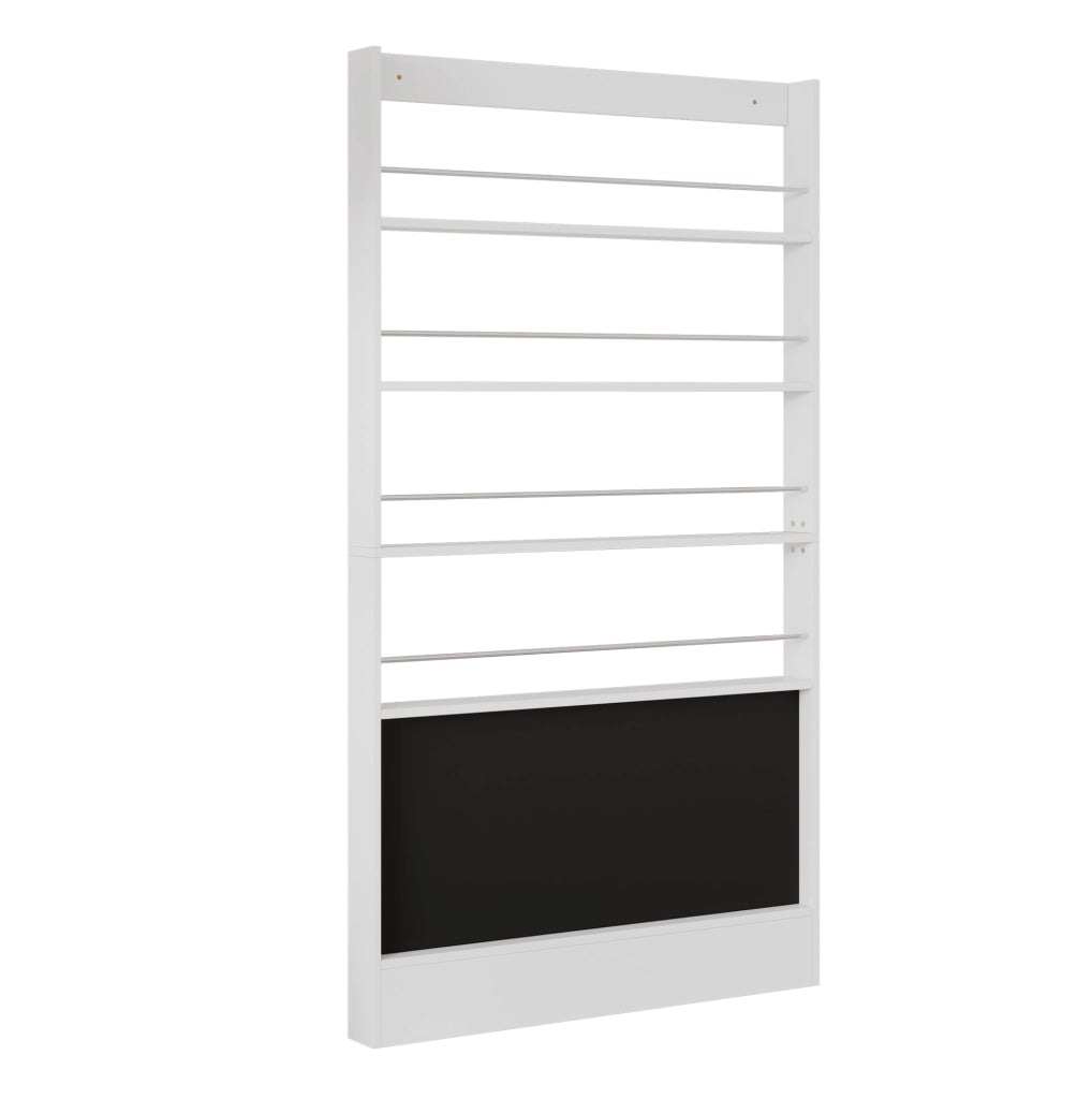 Libreria set da 2, 100 x 10 x 180 cm, MDF bianco, salvaspazio dietro la porta