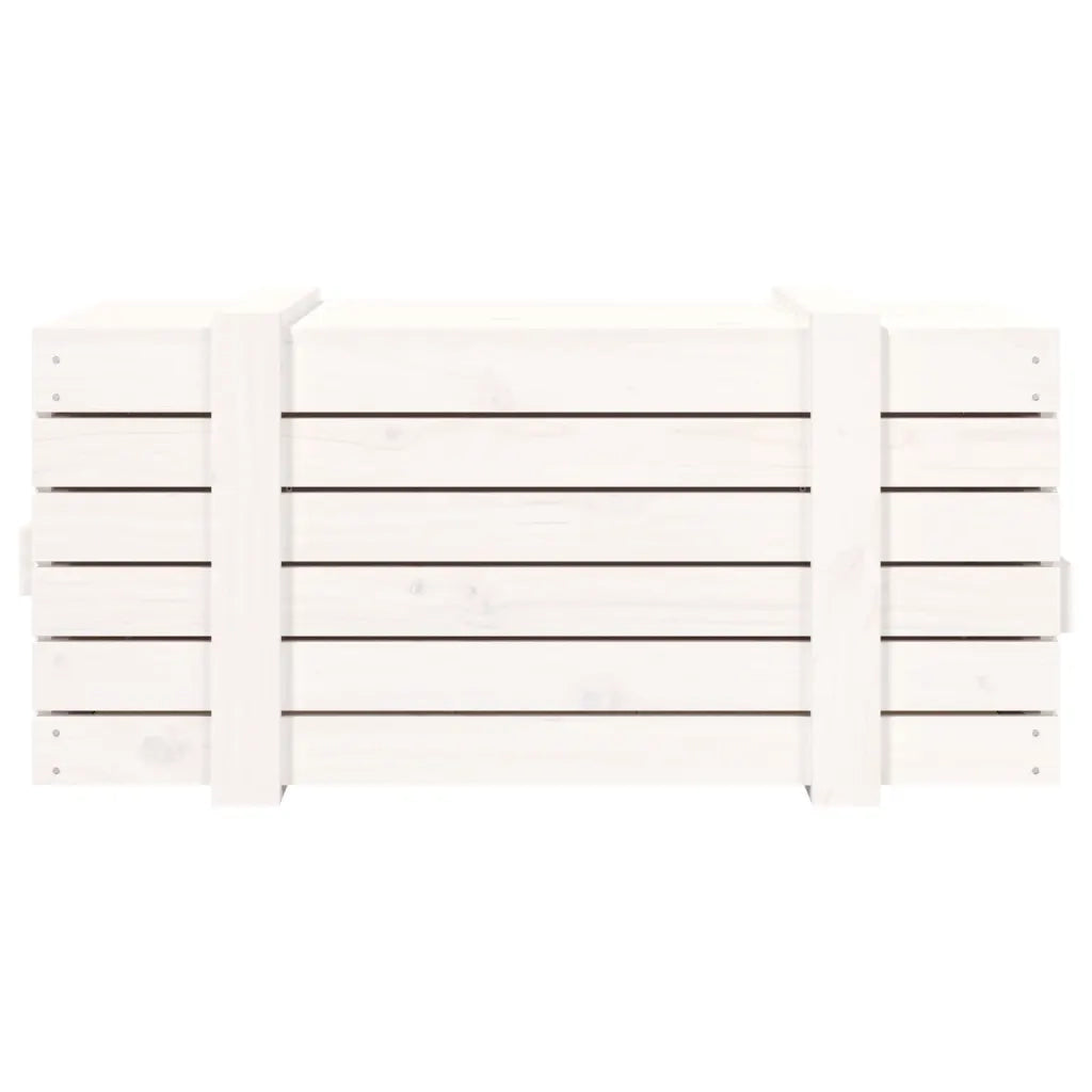 Contenitore Portaoggetti Bianco 91x40,5x42 cm Massello di Pino 824999