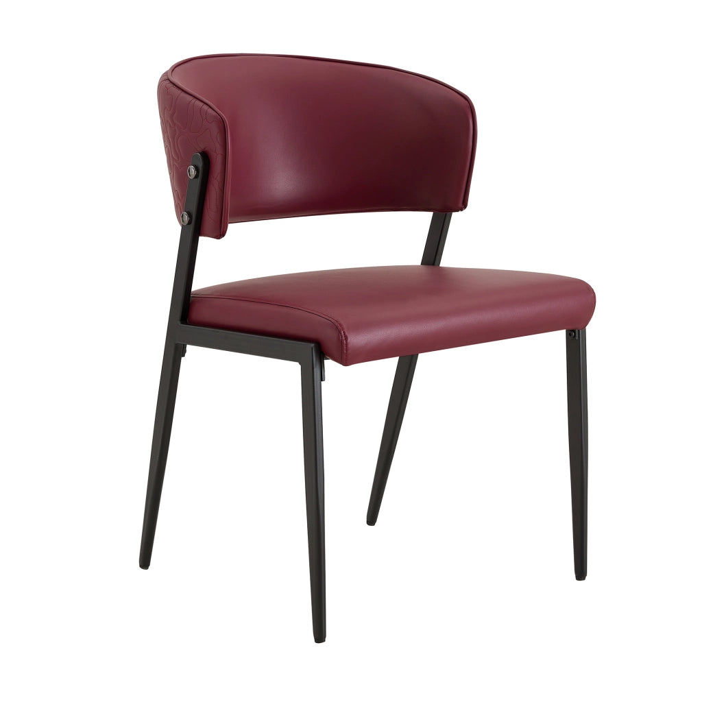 SEDIA DA PRANZO MODERNA IN PU ROSSO 78 CM CON STRUTTURA IN METALLO