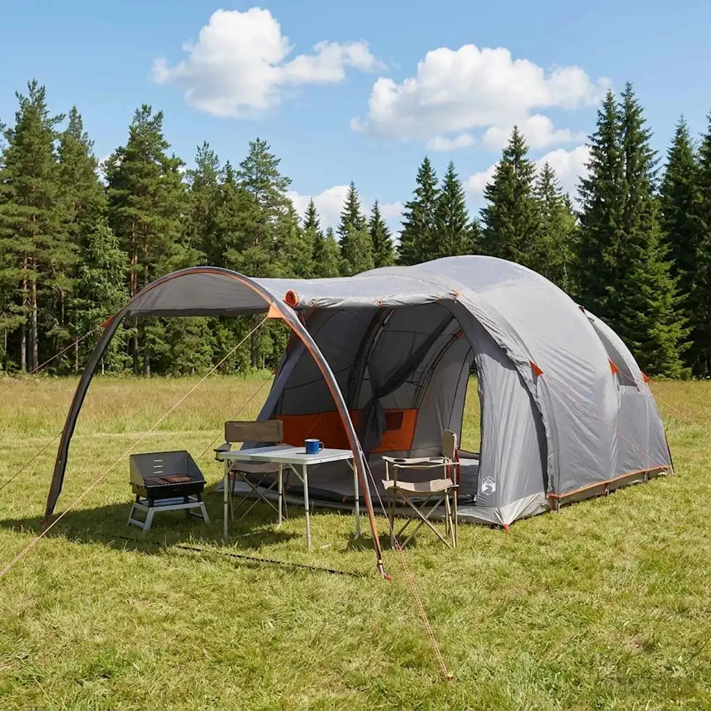 Tenda a tunnel con tetto Grigio e arancione 370 x 275 x 210 cm 42028679