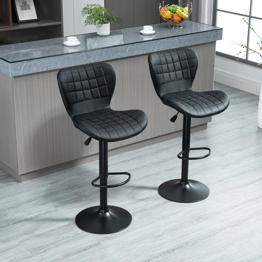 Set 2 Sedie da Bar Retr¨° ¨C Zephmum ¨C Nero Altezza Regolabile 89-109 cm