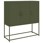 Credenza | Madia | Buffet da pranzo | Armadio da pranzo Verde Oliva 100,5x39x107 cm in Acciaio