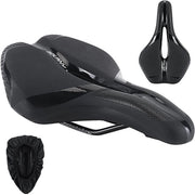 Sella bicicletta uomo comoda, sella in memory foam morbida ergonomica sella con copertura, assorbimento shock adattabile sella per città sella per mountain bike per uomo e donna