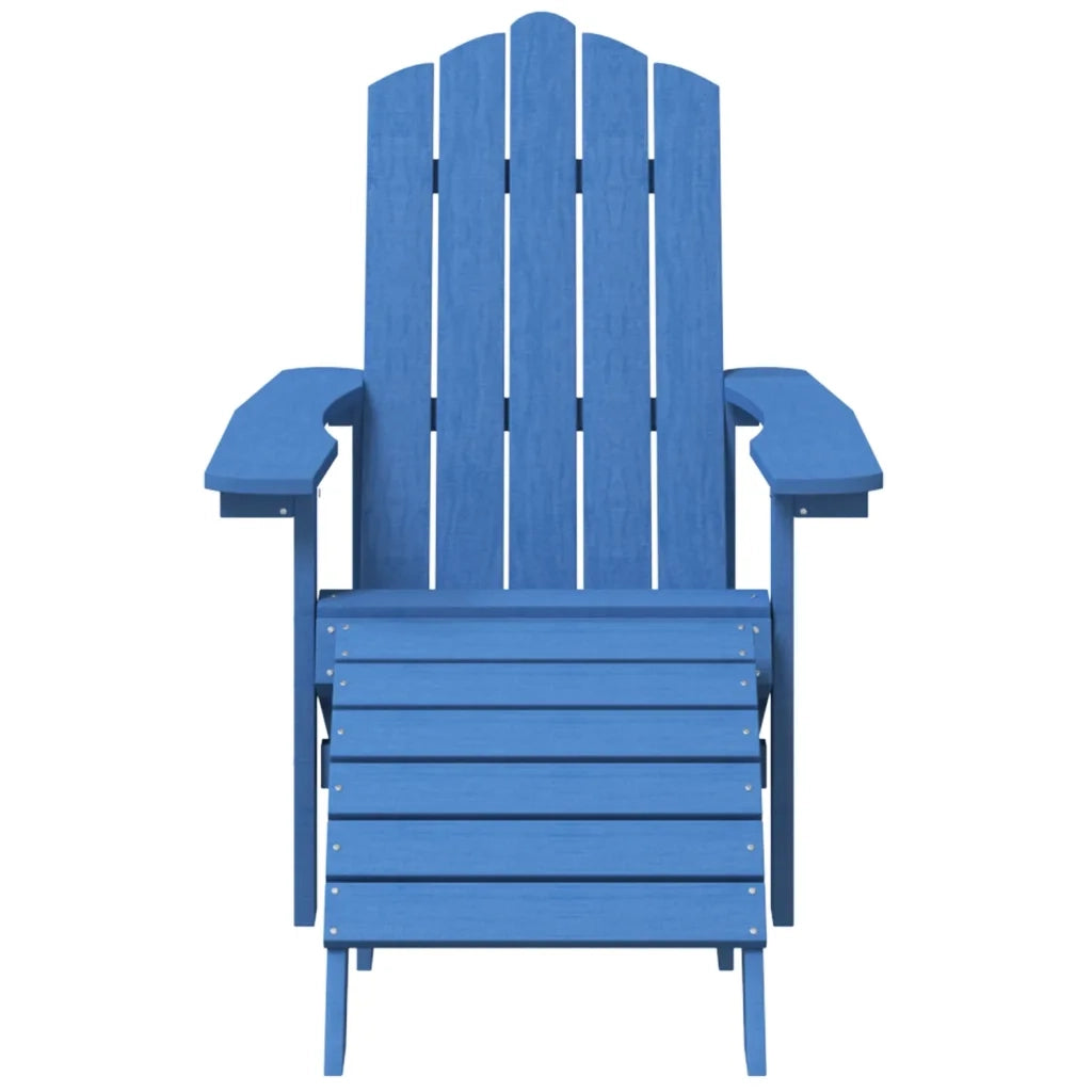 Sedie Giardino Poggiapiedi e Tavolo Adirondack HDPE Blu Acqua 3095715
