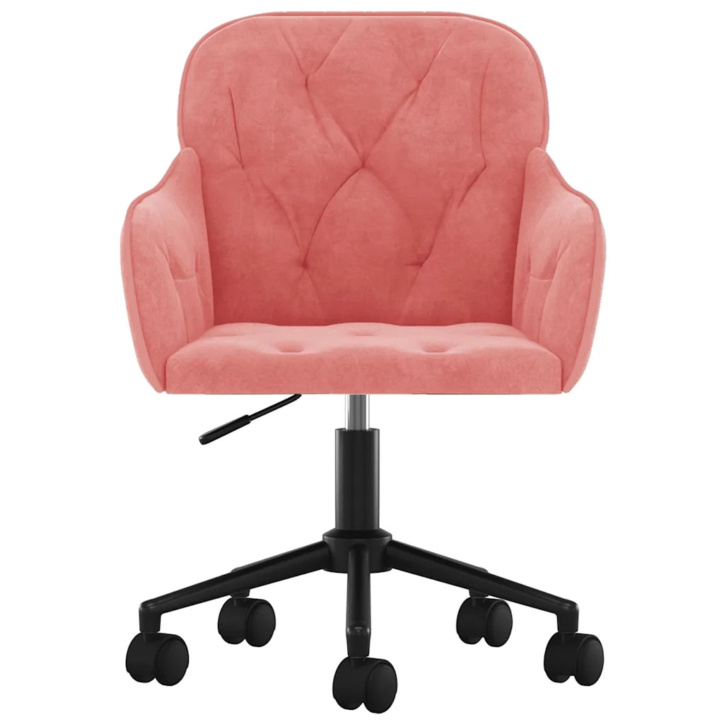 Sedia Girevole da Ufficio Rosa in Velluto 344871