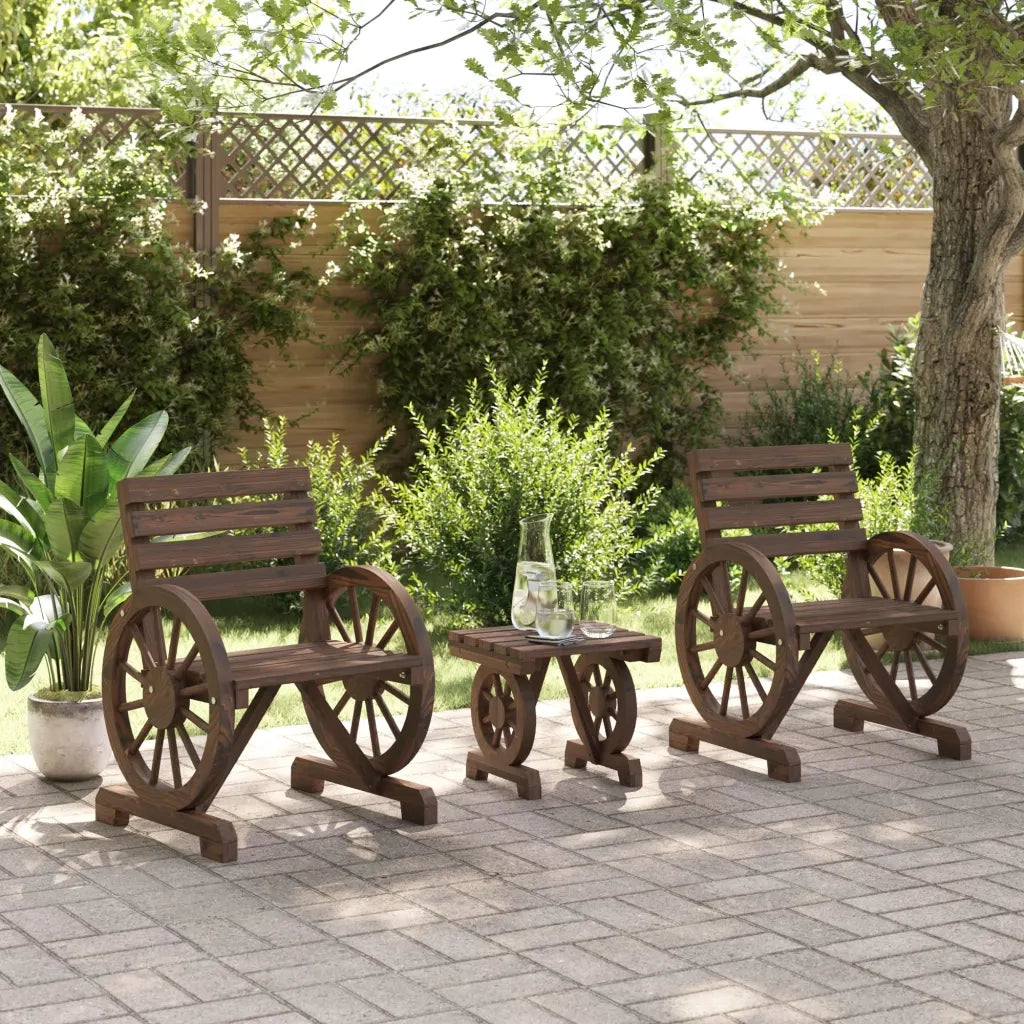 Set Salotto da Giardino 3 pz in Legno Massello di Abete 3207130