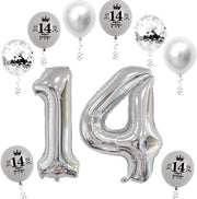 Folone XL 32 pollici - Modello 14 - Decorazione di Compleanno - Decorazione di Festa - Helio/Aria - Alta Resistenza alla Forma - Ballo Numerico