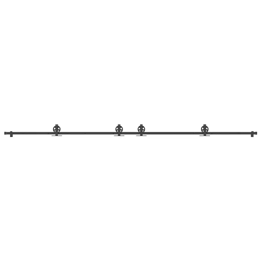 Kit di Binari per Porte Scorrevoli 400 cm Acciaio Nero CFW3890098
