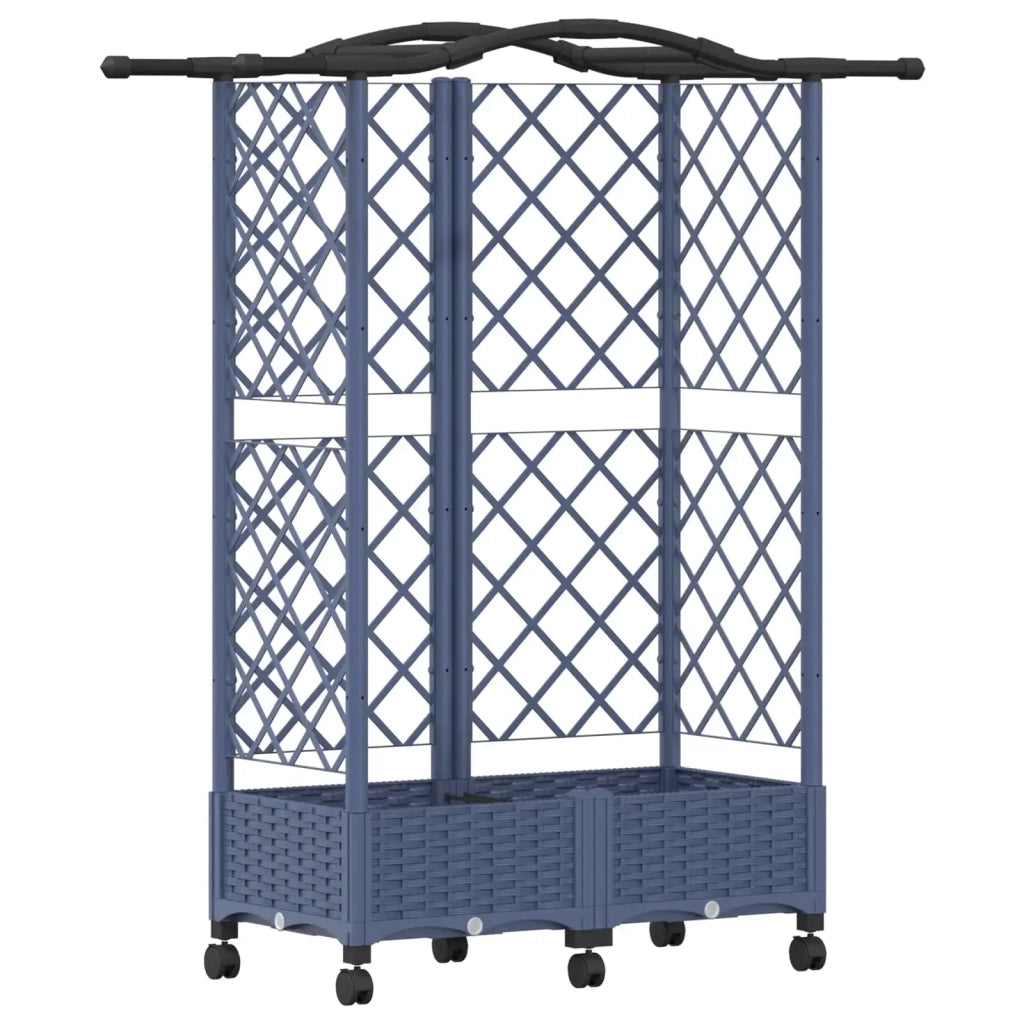 Letto Rialzato con Griglia e Tetto Grigio 124 x 40 x 129 cm PP 3423019