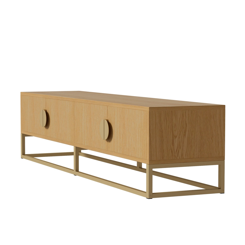 Mobile TV 180x40x40 cm; 4 ante con chiusura soft-close; MDF e pannello truciolare; colore naturale