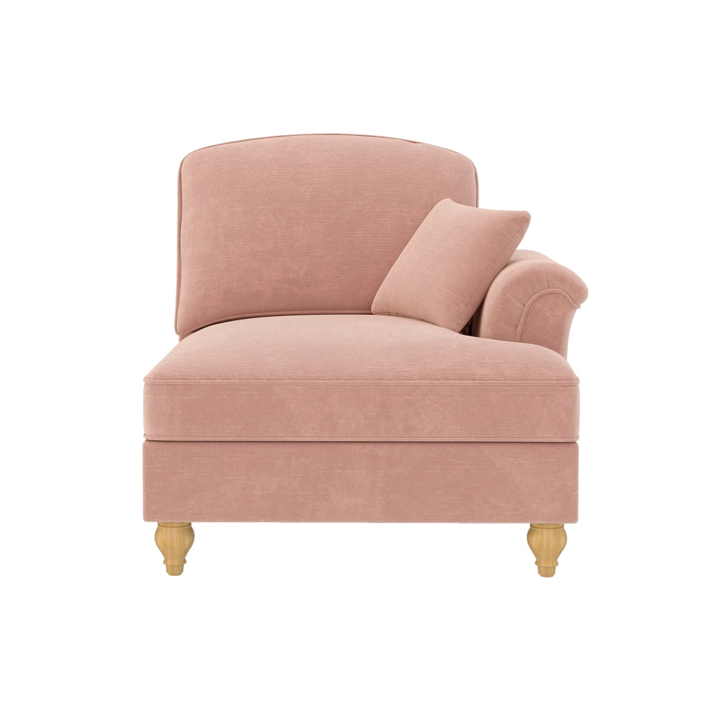 Divano RSF Windsor Chaise Longue ¨C MINIMAL ¨C Velluto Rosa con Cuscini