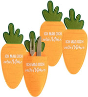 Set di posate in carta a forma di drago di feltro a forma di radice – Set di 4 pezzi, 11,5 x 29 cm – Robusto e facile da pulire – Disegno allegro per la decorazione della tavola – Ideale per Pasqua e feste d'autunno