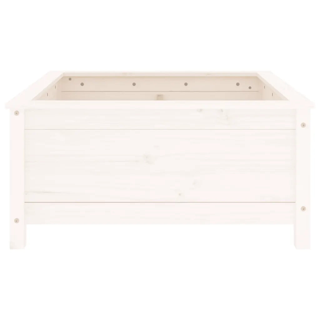 Fioriera da Giardino Bianca 82,5x82,5x39cm Legno Massello Pino 825297