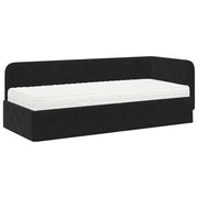 Letto singolo | Letto per adulti | Cornice del letto ad angolo Nero 80 x 200 cm Velluto