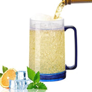 Set di Tumblers in Vetro Doppio Spessore per Bere Freddo 450 ml - Blu - 10 x 15,5 cm - Con Maniglia - Effetto Raffreddante - Set da 2