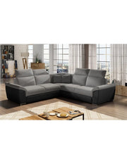 Divano ad angolo FREDERICO Grigio Scuro convertibile con contenitore 266x266cm