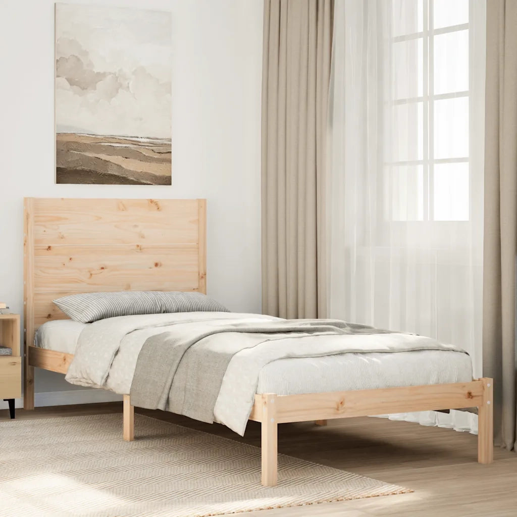 Letto singolo | Letto per adulti | Giroletto Extra Lungo senza Materasso 90x220 cm Legno Massello