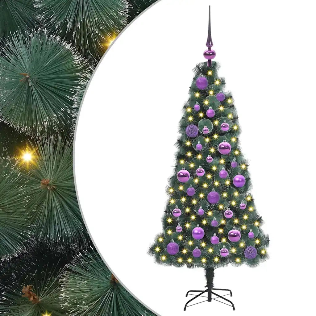 Albero di Natale artificiale pre-illuminato con set di palle-Albero Natalizio 781460