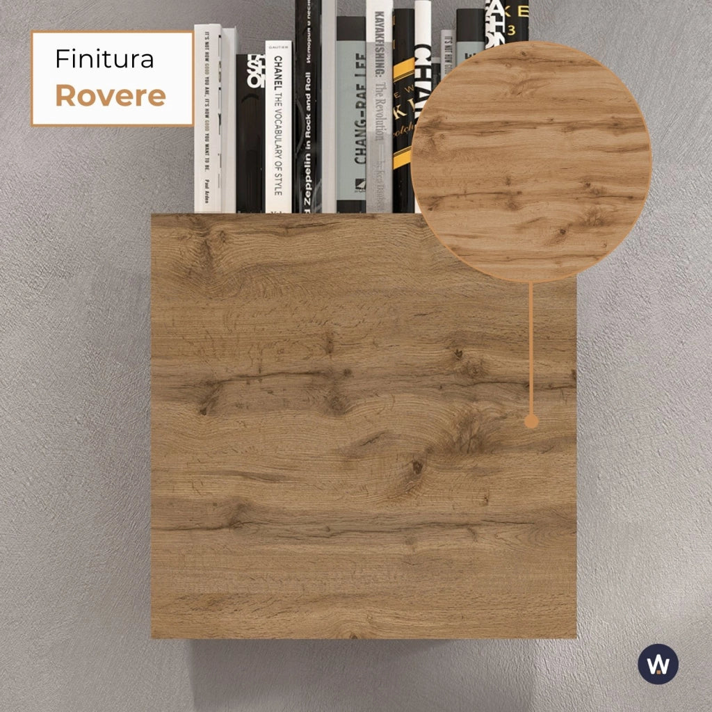 WHOUS Pensile a cubo Chronos con 1 anta rovere 50x35x50 cm