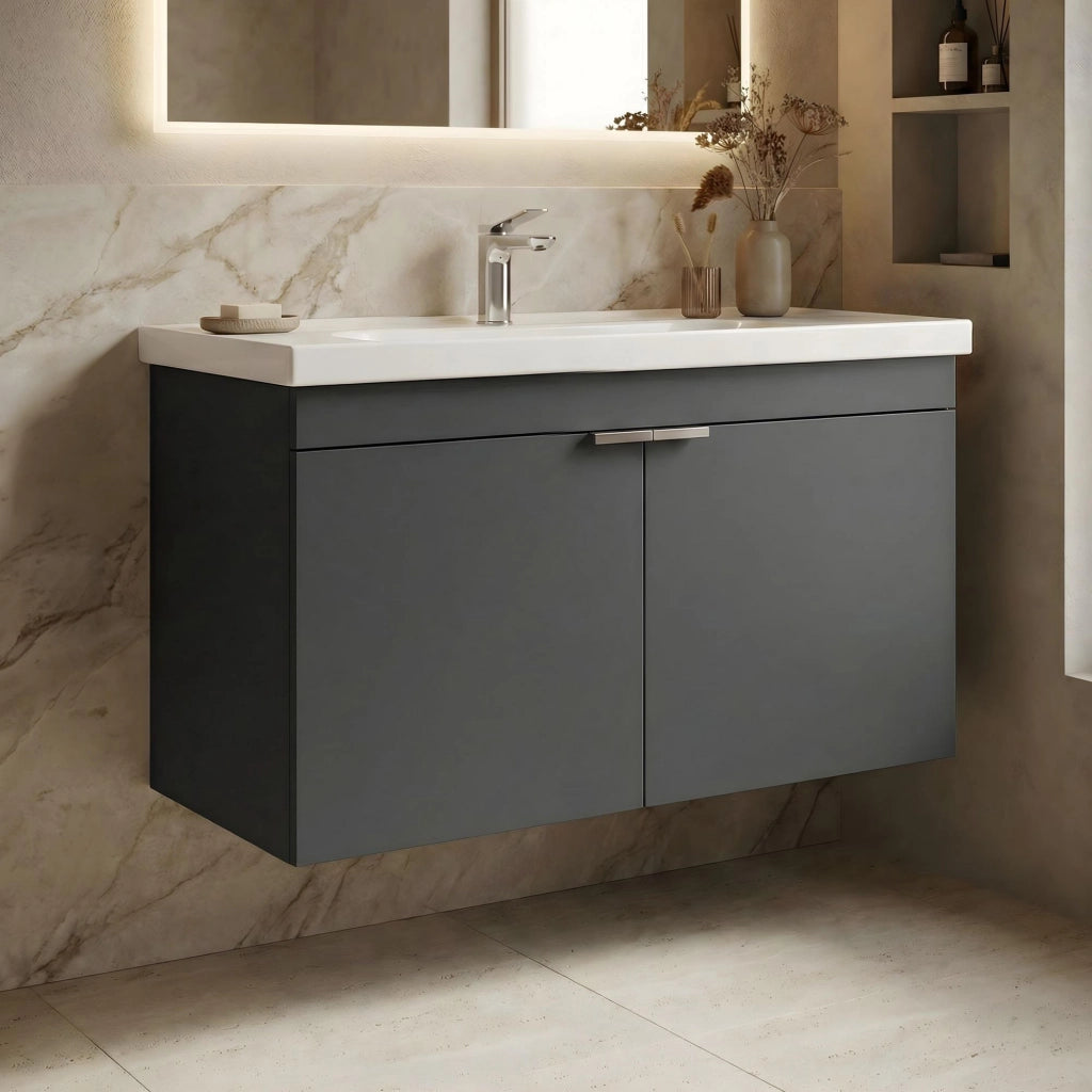Mobile lavabo "Desna 90" - 90 x 45 x 58 cm - Antracite opaco